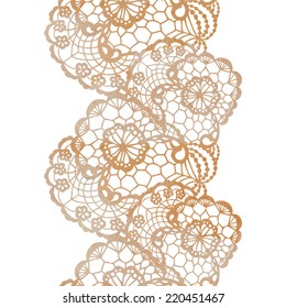 Lacy elegant watercolor border. Lacy vintage trim. Vector illustration.