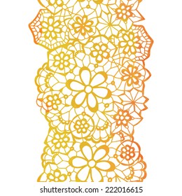 Lacy elegant watercolor border. Lacy vintage trim. Vector illustration.