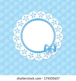 lacy frame on the blue background