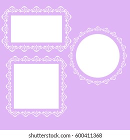lacy frames of round, square and rectangular shape