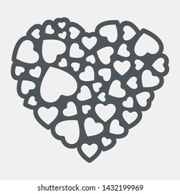 Lacy heart cartoon vector illustration cut