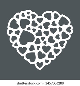 Lacy heart quality vector illustration cut