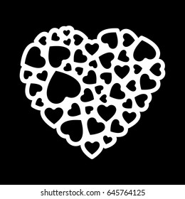 Lacy heart vector illustration cut