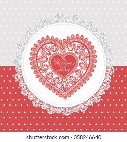 Lacy heart vector valentine's day greeting cart