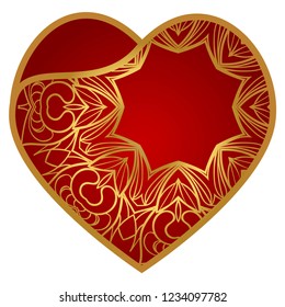 Lacy Hearts With Floral Openwork Pattern. Template For Layouts Wedding Cards, Interior, Laser Cutting, Plotter Cutting Or Printing. Vector Illustration