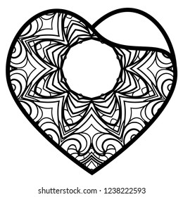 Lacy Hearts With Floral Openwork Pattern. Template For Layouts Wedding Cards, Interior, Laser Cutting, Plotter Cutting Or Printing. Vector Illustration