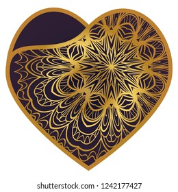 Lacy Hearts With Floral Openwork Pattern. Template For Layouts Wedding Cards, Interior, Laser Cutting, Plotter Cutting Or Printing. Vector Illustration