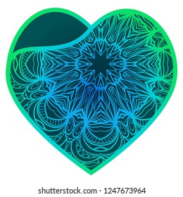 Lacy Hearts With Floral Openwork Pattern. Vector Illustration.