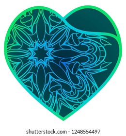 Lacy Hearts With Floral Openwork Pattern. Vector Illustration.
