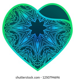 Lacy Hearts With Floral Openwork Pattern. Vector Illustration.