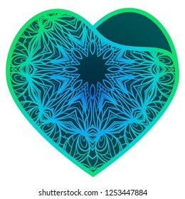 Lacy Hearts With Floral Openwork Pattern. Vector Illustration.