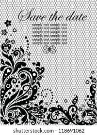 Lacy invitation (black and white)