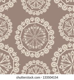 Lacy Mandalas Seamless Pattern. Copy that square to the side and you'll get seamlessly tiling pattern which gives the resulting image ability to be repeated or tiled without visible seams.