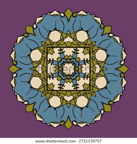Lacy multicolored mandala, design element. Vector illustration