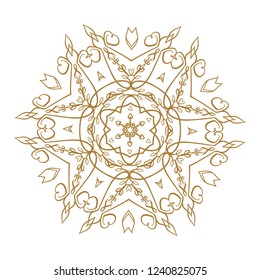 Lacy New year snowflake on a white background