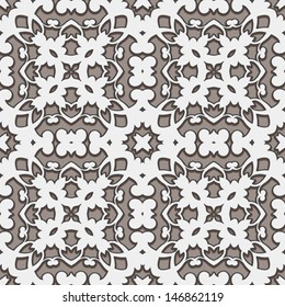 Lacy paper texture, vector seamless pattern
