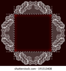 Lacy pattern greeting card. Vector illustration.