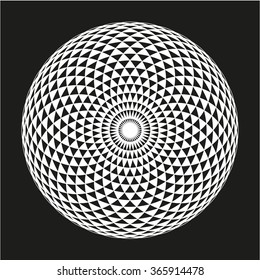 Lacy pattern of intersecting circles. Vector mathematical pattern. Geometric round pattern.
