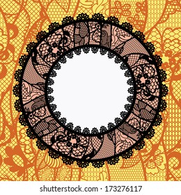 Lacy round frame. Vector illustration.
