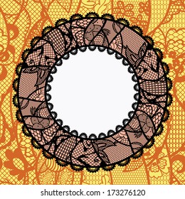 Lacy round frame. Vector illustration.