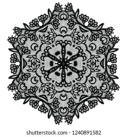 Lacy round napkin. Vector illustration.