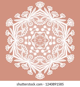 Lacy round napkin. Vector illustration.