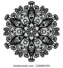 Lacy round napkin. Vector illustration.