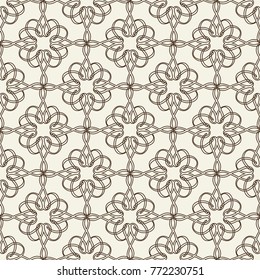 Lacy seamless pattern on floral theme in monochrome hand drawn doodle design flat vector Illustration