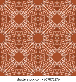 Lacy seamless pattern on mustard beige background