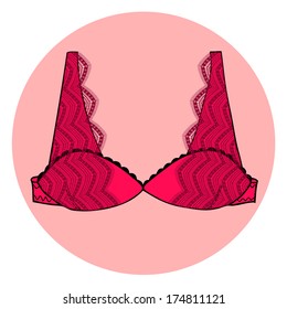 Lacy sexy bra. Vector illustration.