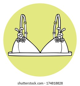 Lacy sexy bra. Vector illustration.