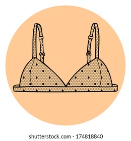Lacy sexy bra. Vector illustration.