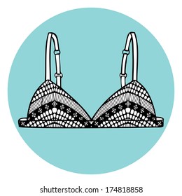Lacy sexy bra. Vector illustration.