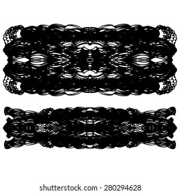 Lacy symmetry decor design element set.