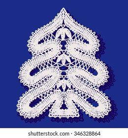lacy tree on blue background