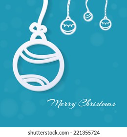 Lacy vector paper Christmas ball - illustration for ethnic creative design projects.  