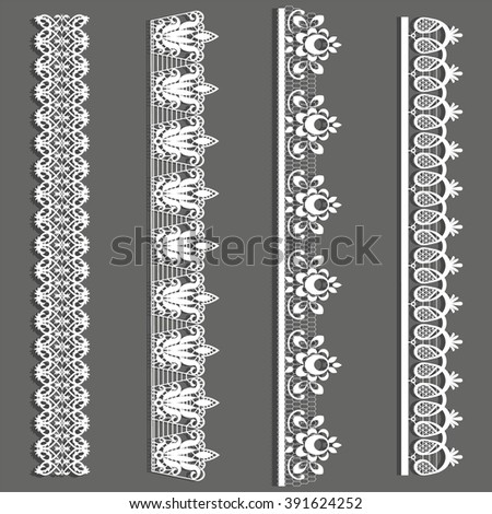 lacy white ribbons. Vector illustration