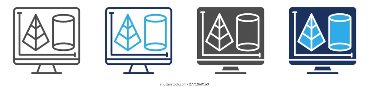 lad modeling icon set multi concept