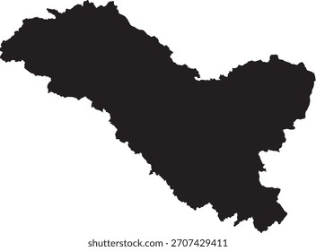 Ladakh Map Silhouette Isolated State of India