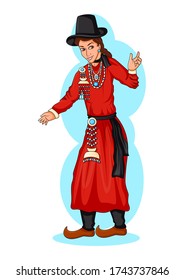 Ladakhi woman doing folk dance of Ladakh of India in vector