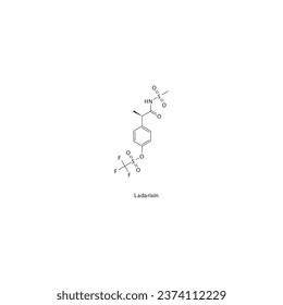 Ladarixin flat skeletal molecular structure CXCR1 antagonist drug used in Type 1 diabetes mellitus treatment. Vector illustration.