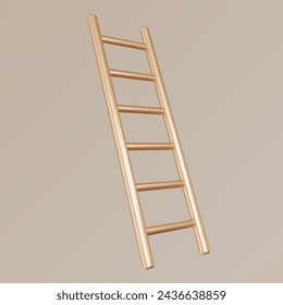 ladder 3d vector gold up