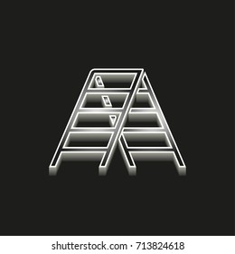 Ladder - 3d vector icons. Illustrations isolated on black background for graphic and web design.