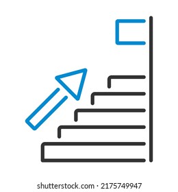 Ladder To Aim Icon. Editable Bold Outline With Color Fill Design. Vector Illustration.