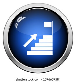 Ladder To Aim Icon. Glossy Button Design. Vector Illustration.