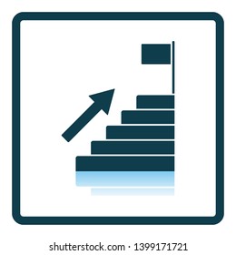 Ladder To Aim Icon. Square Shadow Reflection Design. Vector Illustration.