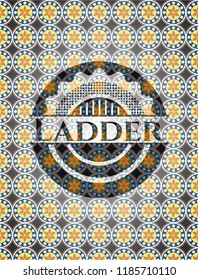 Ladder arabic badge background. Arabesque decoration.