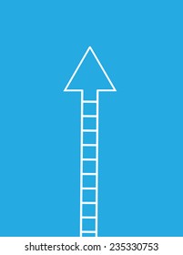 Ladder with arrow pointing up 