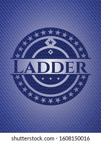 Ladder badge with jean texture. Vector Illustration. Detailed.