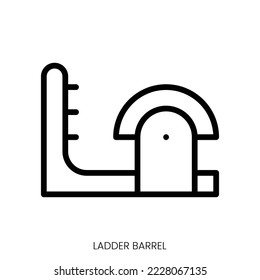 ladder barrel icon. Line Art Style Design Isolated On White Background